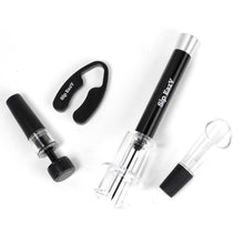 Load image into Gallery viewer, Sip Eazy Black Air Pump Premium Wine bottle Opener 4 piece Gift Set